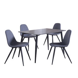 Chaises contemporaines Sami de Mazin Industries, noir, ensemble de 2