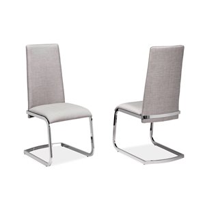 Mazin Industries The Artis Contemporary Side Chair - Chrome - Set of 2