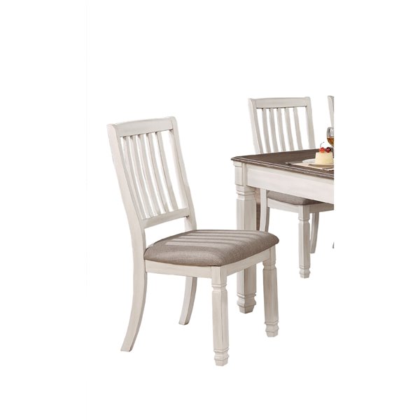 HomeTrend Nesbitt Contemporary Side Chair - White - Set of 2