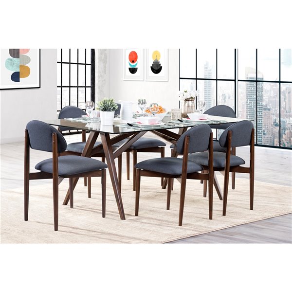 Hometrend Ralson Dining Set With, Ralson Modern 7 Piece Dining Room Set