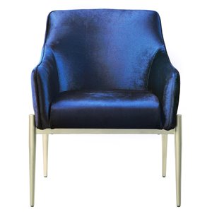 HomeTrend Cara Midcentury Velvet Accent Chair - Navy Blue