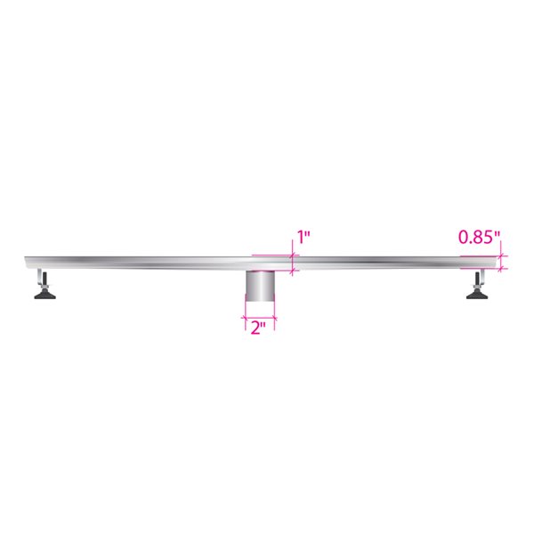 ToWo Linear Shower Drain - Square Grid - 24-in x 3-in - Stainless Steel