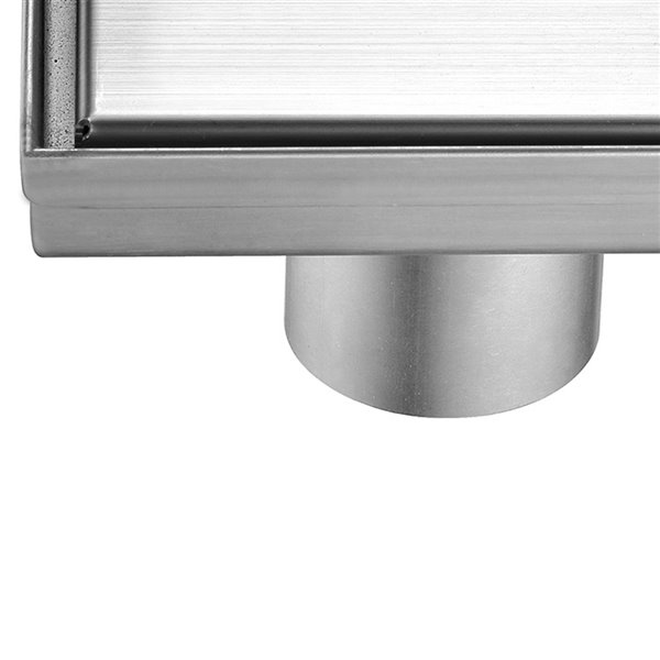 ToWo Square Shower Drain - Solid Grid - 5 3/32-in x 5 3/32-in - Stainless Steel