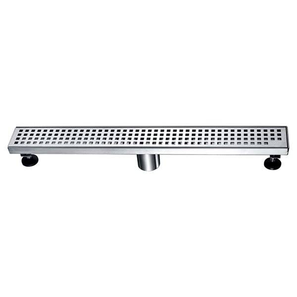 ToWo Linear Shower Drain - Square Grid - 36-in x 3-in - Stainless Steel