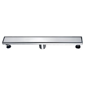 Drain de douche linéaire Towo, avec grille pleine, 47 po x 3 po, acier inoxydable