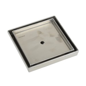 ToWo Square Shower Drain - Tile-In - 5 3/32 in x 5 3/32 in - Stainless Steel