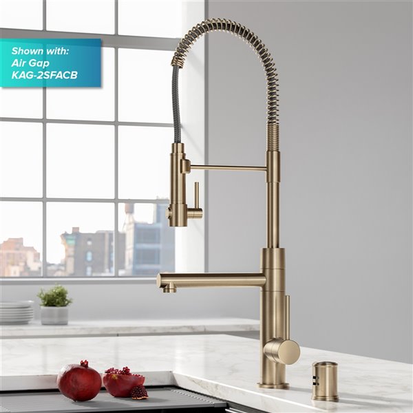 Kraus Pull-Down Kitchen Faucet with Pot Filler - Antique Champagne Bronze