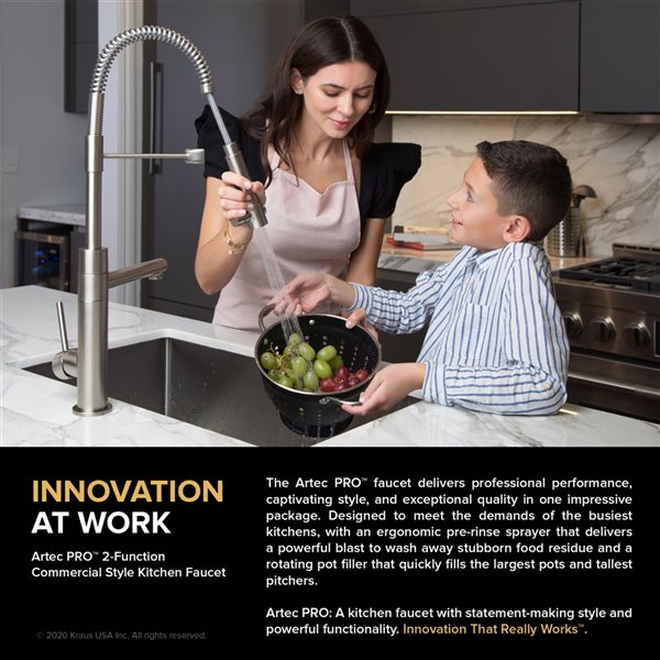 Kraus Pull-Down Kitchen Faucet with Pot Filler - Antique Champagne Bronze