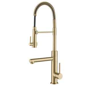 Kraus Pull-Down Kitchen Faucet with Pot Filler - Antique Champagne Bronze