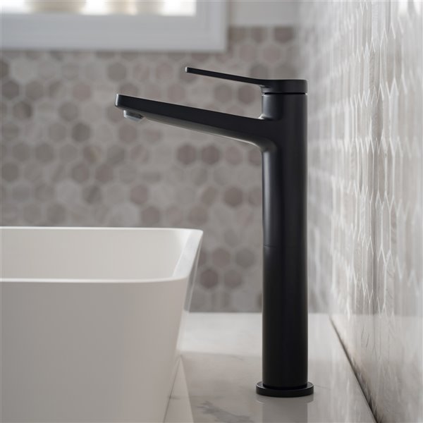 Kraus Indy Single Handle Vessel Bathroom Faucet - 2 Pack - Matte Black