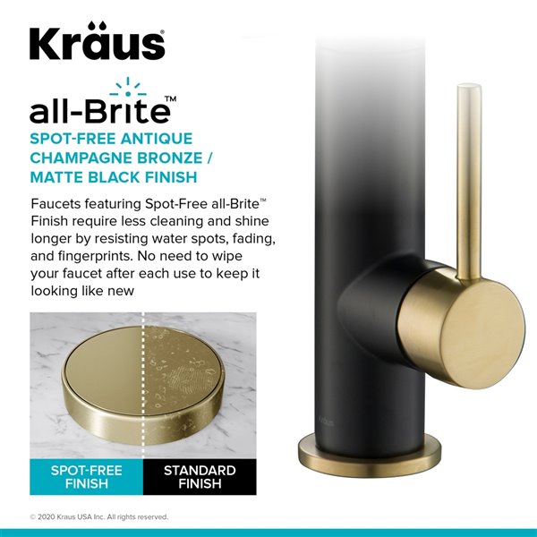 Kraus Pull-Down Faucet with Pot Filler - Antique Champagne Bronze/Matte Black