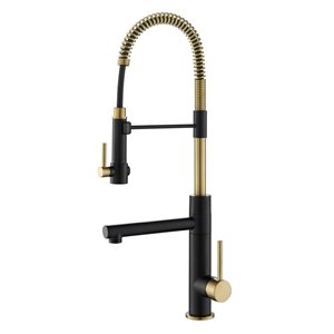 Kraus Pull-Down Faucet with Pot Filler - Antique Champagne Bronze/Matte Black