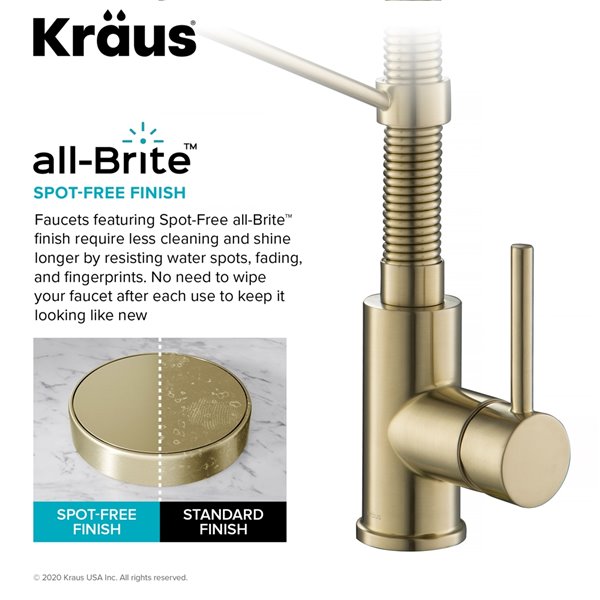 Kraus Single Handle Faucet with Pull-Down Sprayhead - Antique Champagne Bronze