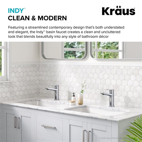 Kraus Indy Single Handle Bathroom Faucet - Chrome