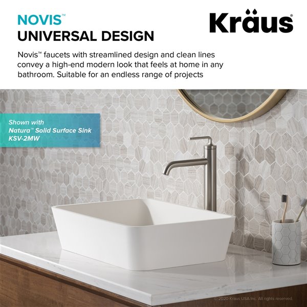 Kraus Single Handle Vessel Bathroom Faucet with Drain - 2 Pack - Stainless