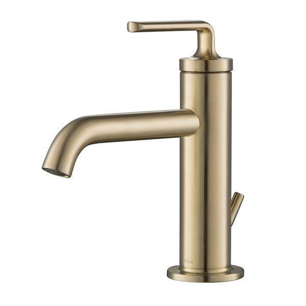 Kraus Ramus Single Handle Bathroom Faucet with Lift Rod Drain - Brushed Gold