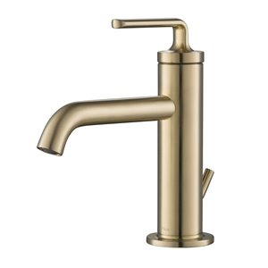 Kraus Ramus Single Handle Bathroom Faucet with Lift Rod Drain - Brushed Gold