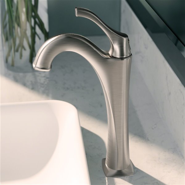 Kraus Arlo Single Handle Faucet with Pop Up Drain - 2 Pack - Brushed Nickel