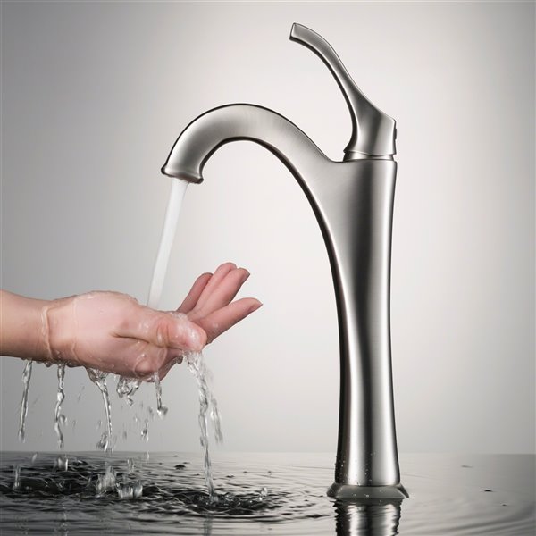 Kraus Arlo Single Handle Faucet with Pop Up Drain - 2 Pack - Brushed Nickel