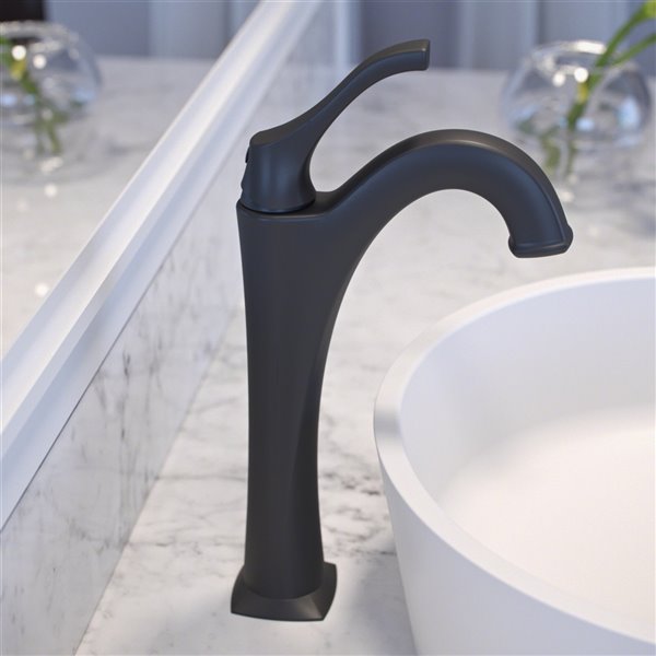 Kraus Arlo Single Handle Vessel Bathroom with Drain - 2 Pack - Matte Black