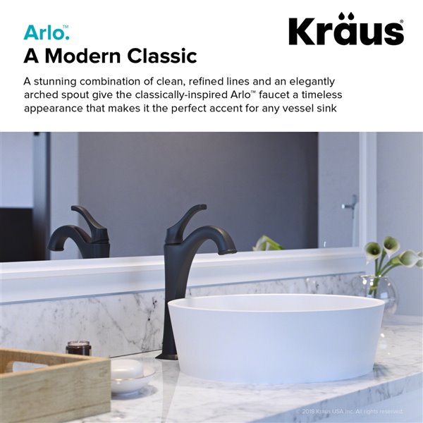 Kraus Arlo Single Handle Vessel Bathroom with Drain - 2 Pack - Matte Black