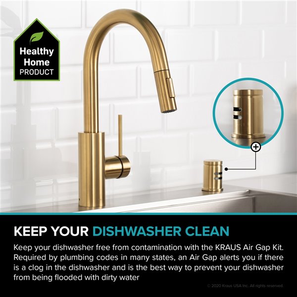 Kraus Dishwasher Air Gap - Brushed Brass