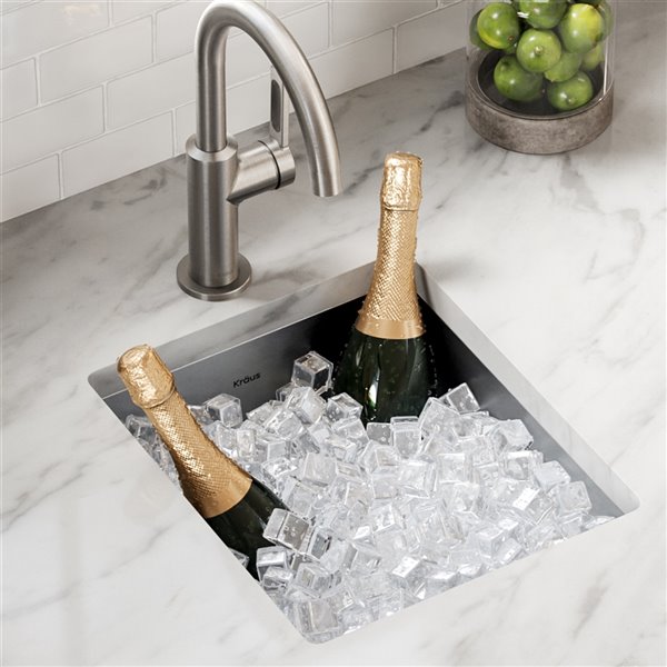 Kraus Undermount Single Bowl Bar Sink - 13-in - Stainless Steel