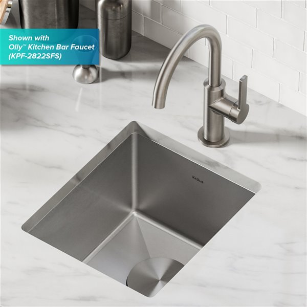 Kraus Undermount Single Bowl Bar Sink - 13-in - Stainless Steel