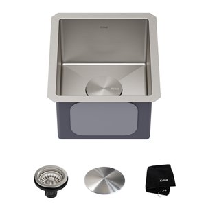 Kraus Undermount Single Bowl Bar Sink - 13-in - Stainless Steel