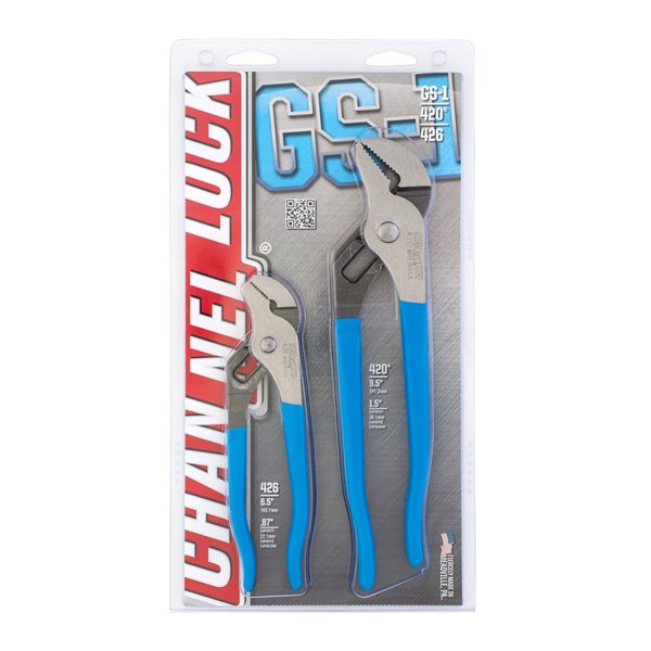 Channellock Tongue and Groove Straight Jaw 2-Pack Groove Joint Plier Set