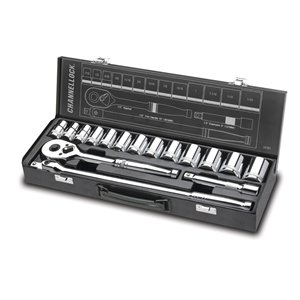Channellock Professional 16-Piece Standard (SAE) 1/2-in 6-Point Set Shallow Socket Set
