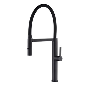 Robinet de cuisine magnétique CLARA d'akuaplus®®, 1 poignée, noir mat