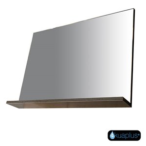 Miroir avec étagère d'Akuaplus, 31,5 po x 23,62 po x 4,75 po, chêne alamo