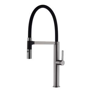 Robinet de cuisine magnétique CLARA d'Akuaplus, 1 poignée, gris foncé/noir mat