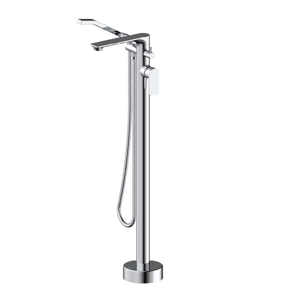 Robinet de baignoire autoportant ELENA d'akuaplus®® avec douche à main, chrome