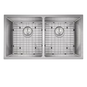 Évier de cuisine encastré double MARA d'Akuaplus, 32 po x 18 po, acier inoxydable