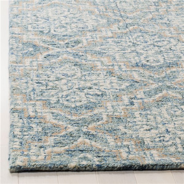 Tapis décoratif rectangulaire Abstract de Safavieh, fait à la main, 6 pi x 9 pi, bleu-gris