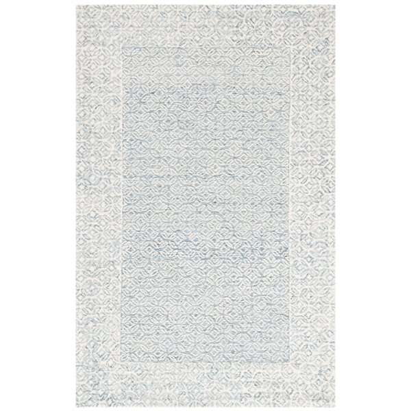 Safavieh Abstract Rectangular Area Rug - Geometric Motif - Handcrafted - 4-ft x 6-ft - Ivory/Blue