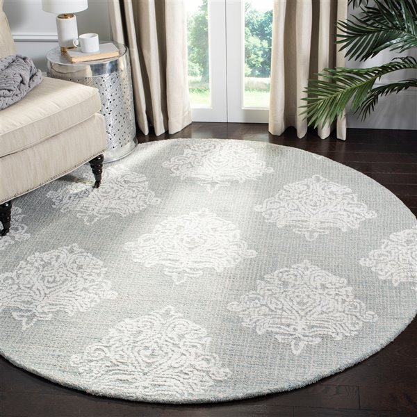 Safavieh Abstract Round Area Rug - Handcrafted - 6-ft x 6-ft - Aqua/Ivory