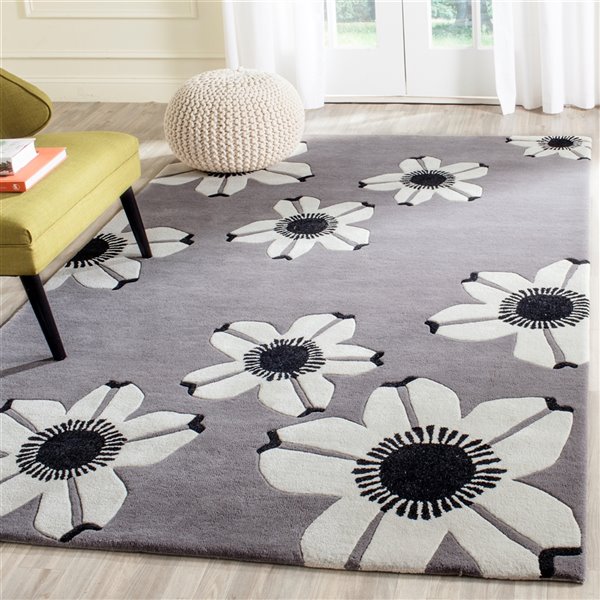 Safavieh Allure Rectangular Area Rug - Floral Motif - Handcrafted - 5-ft x 8-ft - Grey