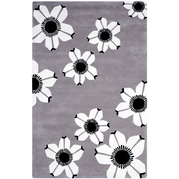 Safavieh Allure Rectangular Area Rug - Floral Motif - Handcrafted - 5-ft x 8-ft - Grey