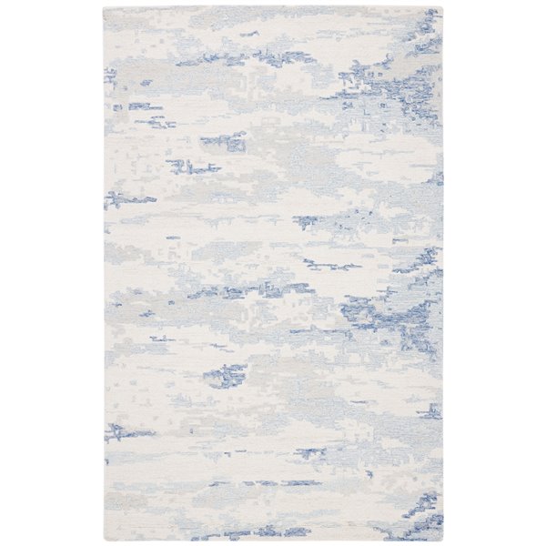 Safavieh Abstract Rectangular Area Rug - Handcrafted - 4-ft x 6-ft - Ivory/Blue