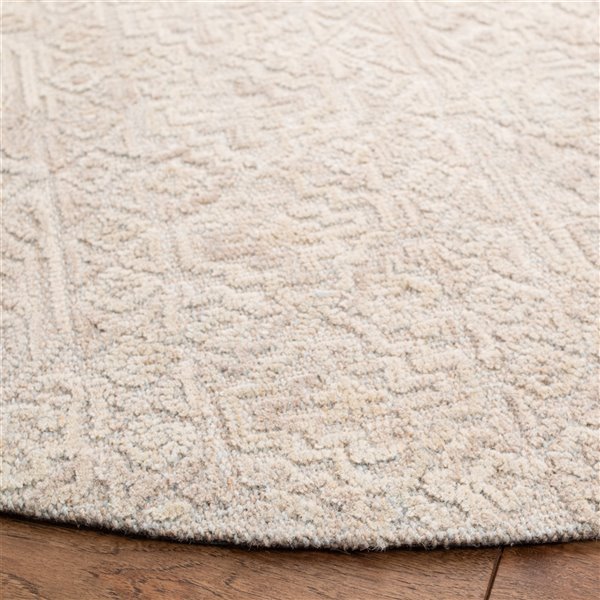 Tapis décoratif rond Abstract de Safavieh, fait à la main, 6 pi x 6 pi, beige/Brun clair