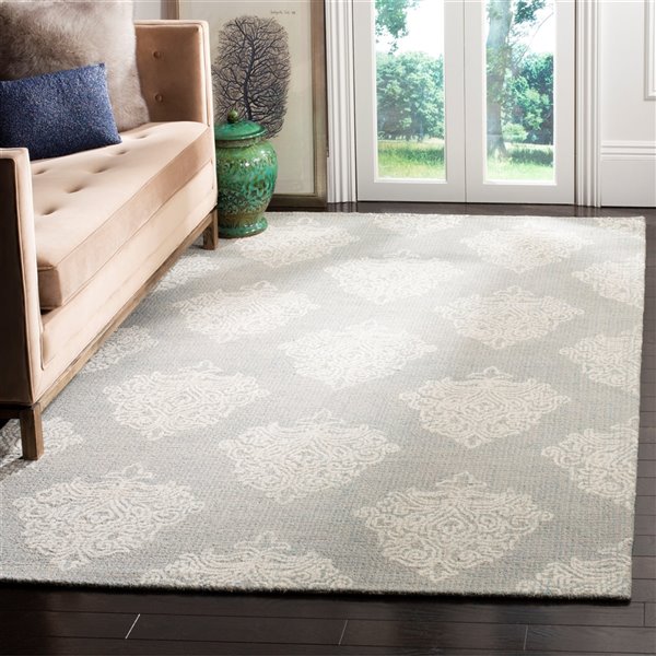 Safavieh Abstract Rectangular Area Rug - Handcrafted - 9-ft x 12-ft - Aqua/Ivory