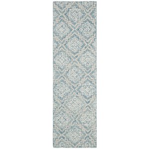 Safavieh Abstract Rectangular Runner - Handcrafted - 2.3-ft x 6-ft - Blue/Grey