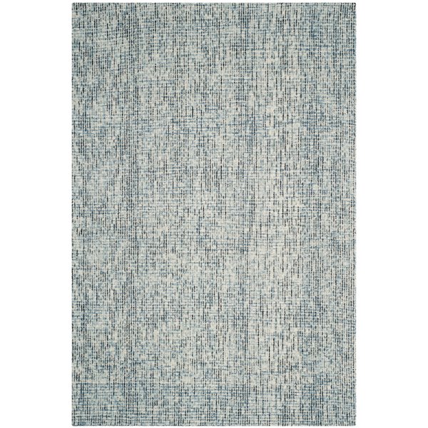 Tapis décoratif rectangulaire Abstract de Safavieh, fait à la main, 6 pi x 9 pi, bleu/charbon