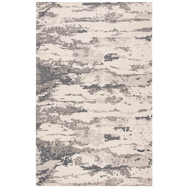 Safavieh Abstract Rectangular Area Rug - Handcrafted - 4-ft x 6-ft - Charcoal/Ivory