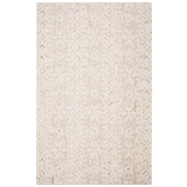 Tapis décoratif rectangulaire Abstract de Safavieh, fait à la main, 4 pi x 6 pi, beige/Brun clair