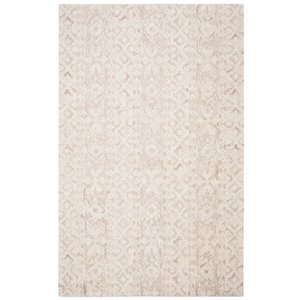 Tapis décoratif rectangulaire Abstract de Safavieh, fait à la main, 4 pi x 6 pi, beige/Brun clair