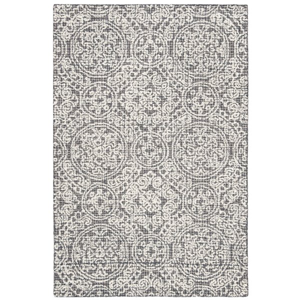 Tapis décoratif rectangulaire Abstract de Safavieh, fait à la main, 4 pi x 6 pi, gris/ivoire